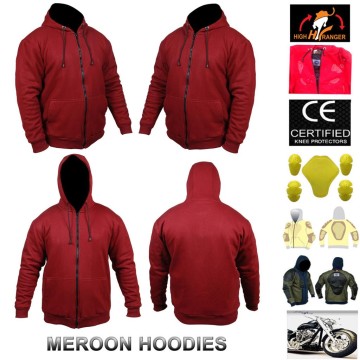 Men Motorbike Fleece Hoodies Reinforced with DuPont™ Kevlar® fiber