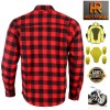 Men Motorbike Flannel Lumberjack Red Shirt Reinforced with DuPont™ Kevlar® fiber